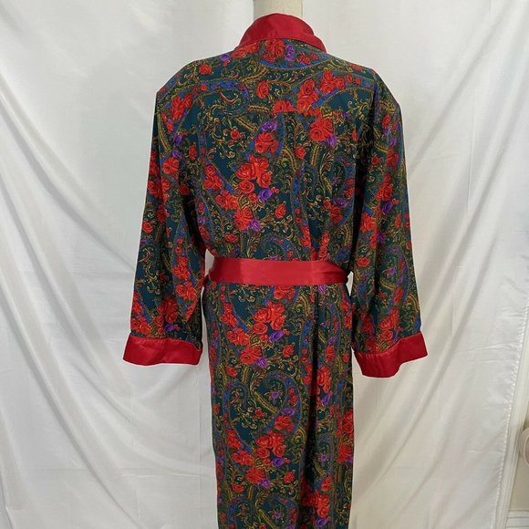 Vintage VICTORIAS SECRET GOLD LABEL Roses Long Robe L - Picture 5 of 6